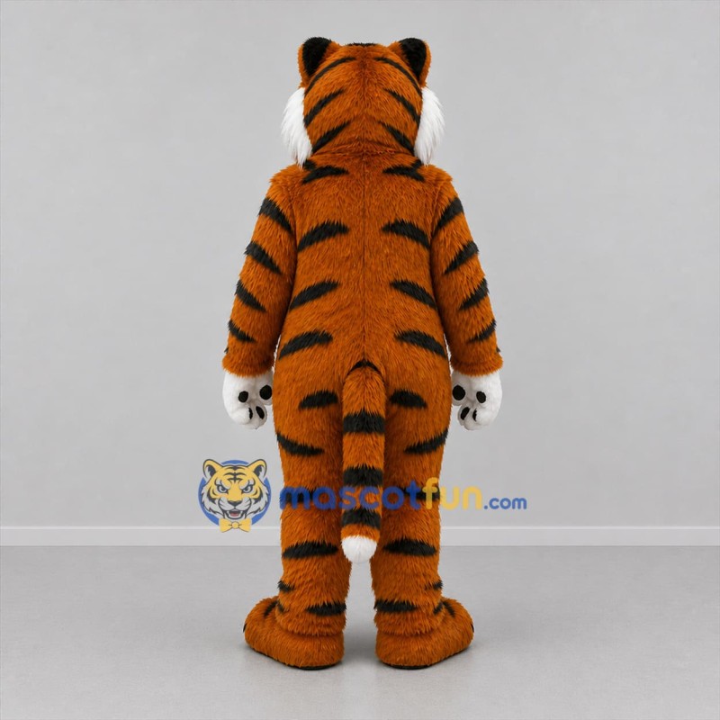 Custom Orange Black and White Tiger Mascot Costume Adult Full Body Suit for Wildlife Events