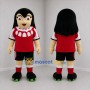 Custom Red and Black Vampire Girl Mascot Costume Adult Full Body Suit for Halloween Events