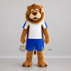 Custom Brown White and Blue Lion Mascot Costume Adult Full Body Suit for Sports Events