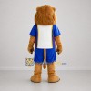 Custom Brown White and Blue Lion Mascot Costume Adult Full Body Suit for Sports Events