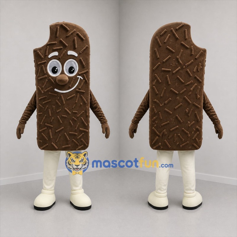 Custom Brown Chocolate Ice Cream Bar Mascot Costume Adult Full Body Suit for Food Promotions