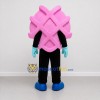 Custom Pink Waffle Heart Mascot Costume Adult Full Body Suit for Bakery Promotions