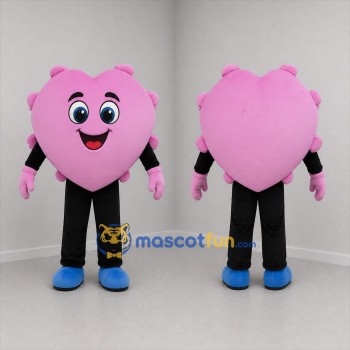 Custom Pink Heart Mascot Costume Adult Full Body Suit for Valentine's Day Events