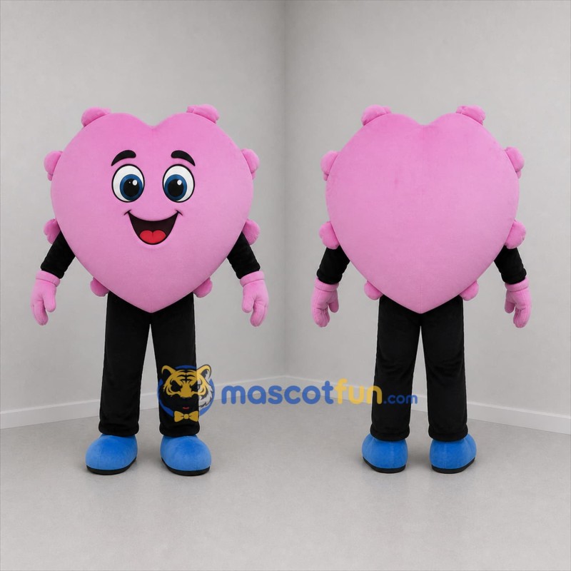 Custom Pink Heart Mascot Costume Adult Full Body Suit for Valentine's Day Events