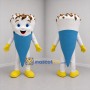 Custom White and Blue Ice Cream Cone Mascot Costume Adult Full Body Suit for Food Promotions