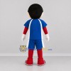 Custom Blue and Red Soccer Player Mascot Costume Adult Full Body Suit for Soccer Games