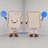 Custom Beige and Brown Bread Slice Mascot Costume Adult Full Body Suit for Bakery Promotions