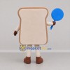 Custom Beige and Brown Bread Slice Mascot Costume Adult Full Body Suit for Bakery Promotions