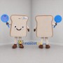 Custom Beige and Brown Bread Slice Mascot Costume Adult Full Body Suit for Bakery Promotions