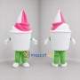 Custom Pink and White Soft Serve Ice Cream Cup Mascot Costume Adult Full Body Suit for Food Promotions