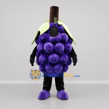 Custom Purple and Green Grape Bunch Mascot Costume Adult Full Body Suit for Harvest Festivals