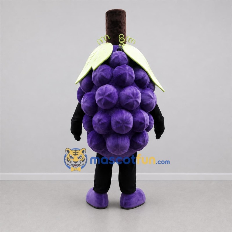 Custom Purple and Green Grape Bunch Mascot Costume Adult Full Body Suit for Harvest Festivals