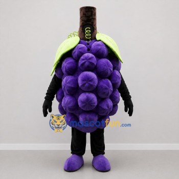 Custom Purple and Green Grape Bunch Mascot Costume Adult Full Body Suit for Food Promotions