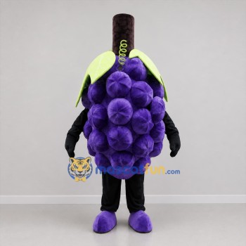 Custom Purple and Green Grape Bunch Mascot Costume Adult Full Body Suit for Harvest Festivals
