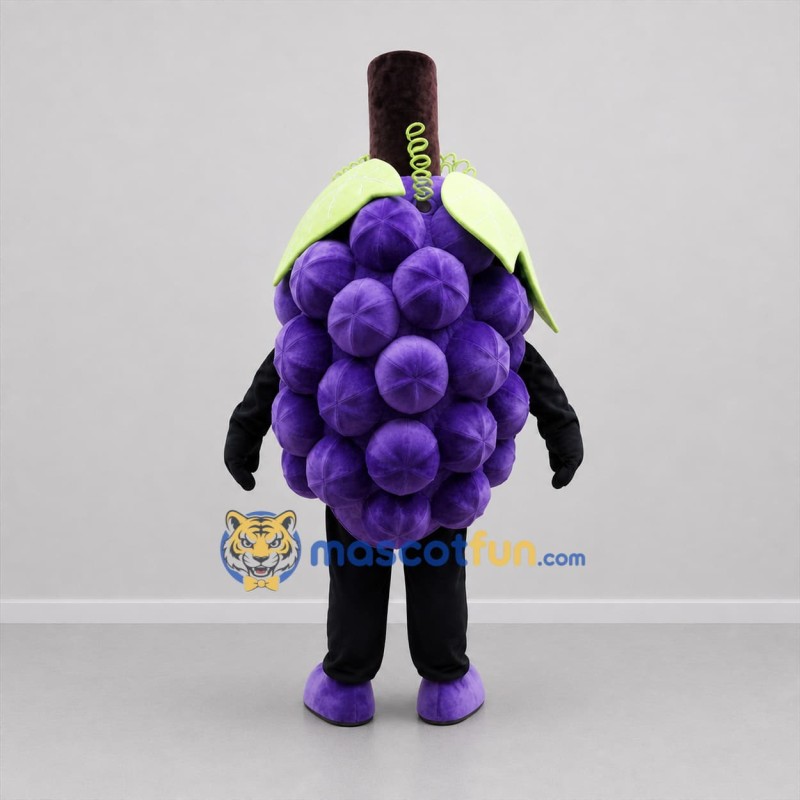 Custom Purple and Green Grape Bunch Mascot Costume Adult Full Body Suit for Harvest Festivals