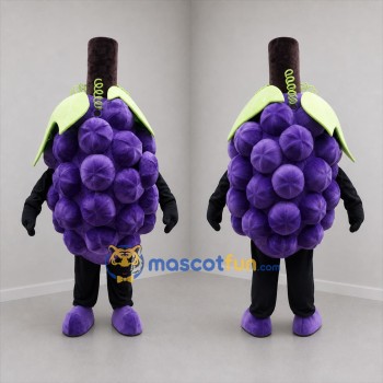 Custom Purple and Green Grape Bunch Mascot Costume Adult Full Body Suit for Harvest Festivals