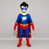 Custom Blue and Red Superhero Mascot Costume Adult Full Body Suit for Children's Parties
