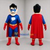 Custom Blue and Red Superhero Mascot Costume Adult Full Body Suit for Children's Parties