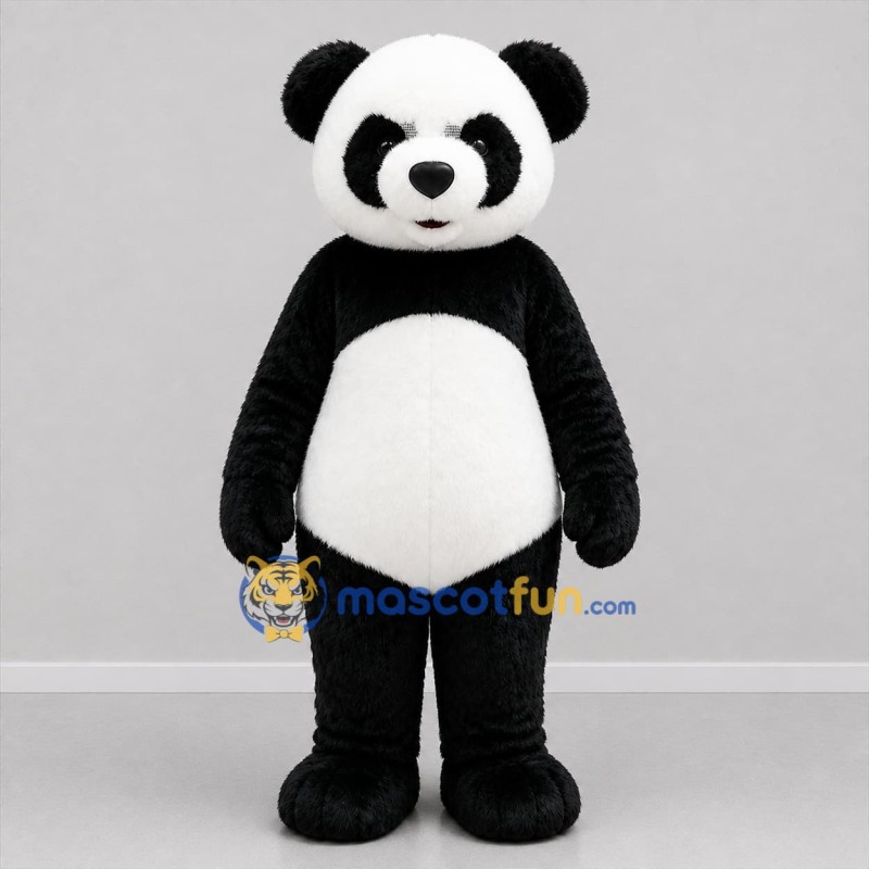Custom Black and White Panda Mascot Costume Adult Full Body Suit for Wildlife Events