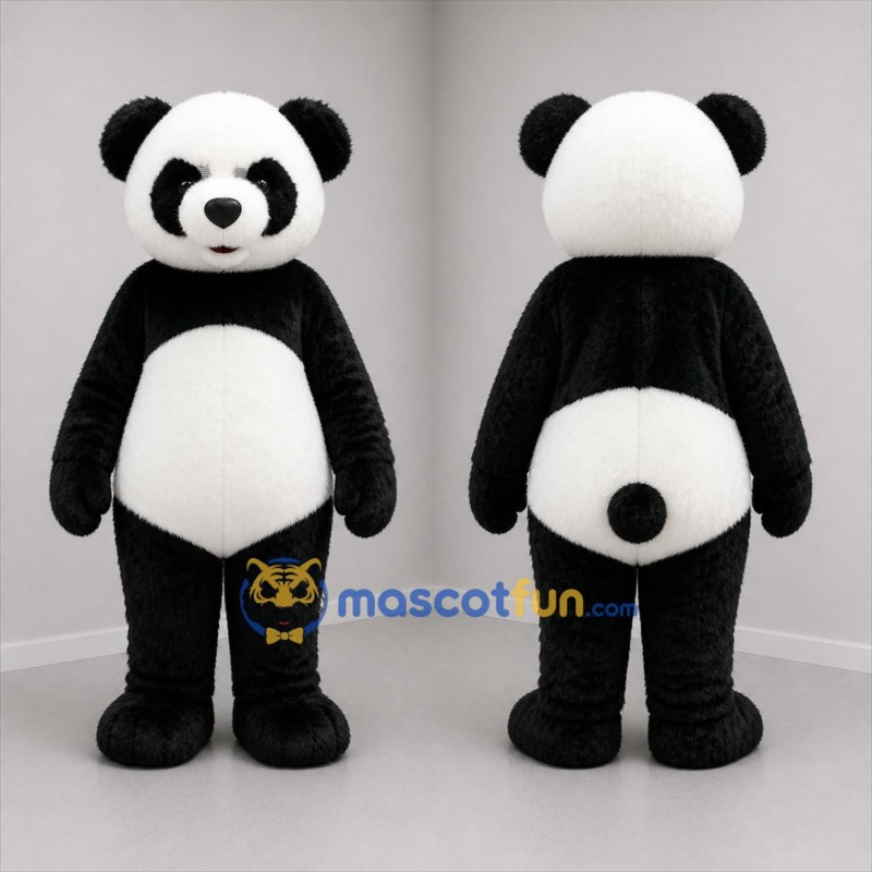 Custom Black and White Panda Mascot Costume Adult Full Body Suit for Wildlife Events