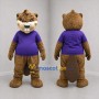 Custom Brown and Purple Beaver Mascot Costume Adult Full Body Suit for Nature Events