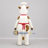 Custom White Brown and Red Chef Cow Mascot Costume Adult Full Body Suit for Food Promotions