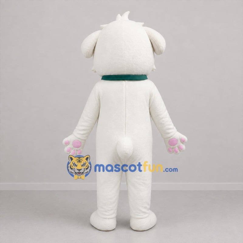 Custom White Puppy Mascot Costume Adult Full Body Suit for Pet Events