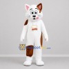 Custom White and Brown Cat Mascot Costume Adult Full Body Suit for Pet Events