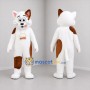 Custom White and Brown Cat Mascot Costume Adult Full Body Suit for Pet Events