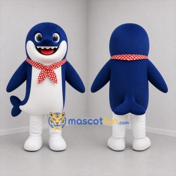 Custom Blue and White Shark Mascot Costume Adult Full Body Suit for Ocean Events
