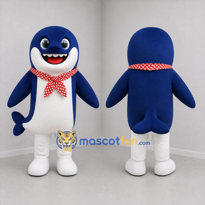 Custom Blue and White Shark Mascot Costume Adult Full Body Suit for Ocean Events
