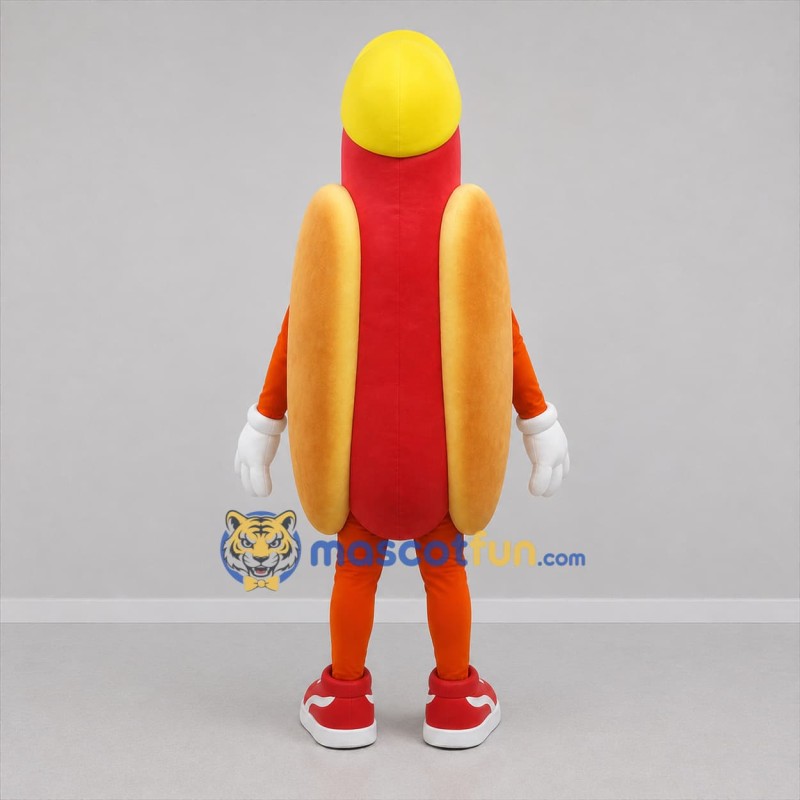 Custom Red and Yellow Hot Dog Mascot Costume Adult Full Body Suit for Food Promotions