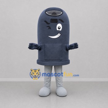 Custom Gray Trash Bin Mascot Costume Adult Full Body Suit for Recycling Events