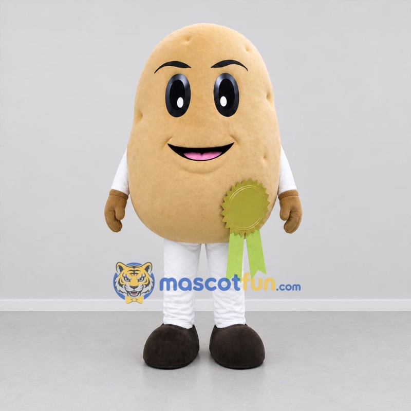 Custom Beige Potato Mascot Costume Adult Full Body Suit for Harvest Festivals