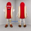 Custom Red and Tan Hot Dog Mascot Costume Adult Full Body Suit for Food Promotions