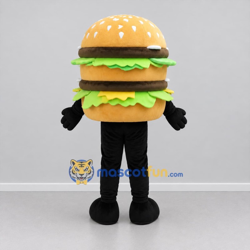 Custom Brown and Green Double Burger Mascot Costume Adult Full Body Suit for Food Promotions