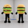 Custom Brown and Green Double Burger Mascot Costume Adult Full Body Suit for Food Promotions