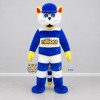 Custom Blue and White Cat Mascot Costume Adult Full Body Suit for Sports Events