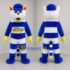 Custom Blue and White Cat Mascot Costume Adult Full Body Suit for Sports Events