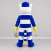 Custom Blue and White Cat Mascot Costume Adult Full Body Suit for Sports Events