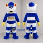 Custom Blue and White Cat Mascot Costume Adult Full Body Suit for Sports Events