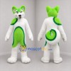 Custom Green and White Dog Mascot Costume Adult Full Body Suit for Sports Events