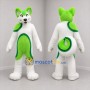 Custom Green and White Dog Mascot Costume Adult Full Body Suit for Sports Events