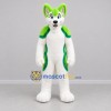 Custom Green and White Dog Mascot Costume Adult Full Body Suit for Costume Parties