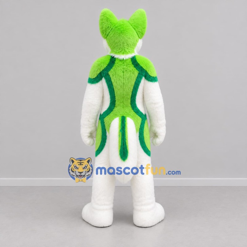 Custom Green and White Dog Mascot Costume Adult Full Body Suit for Costume Parties