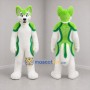 Custom Green and White Dog Mascot Costume Adult Full Body Suit for Costume Parties