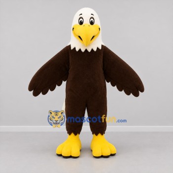 Custom Brown and White Bald Eagle Mascot Costume Adult Full Body Suit for Wildlife Events