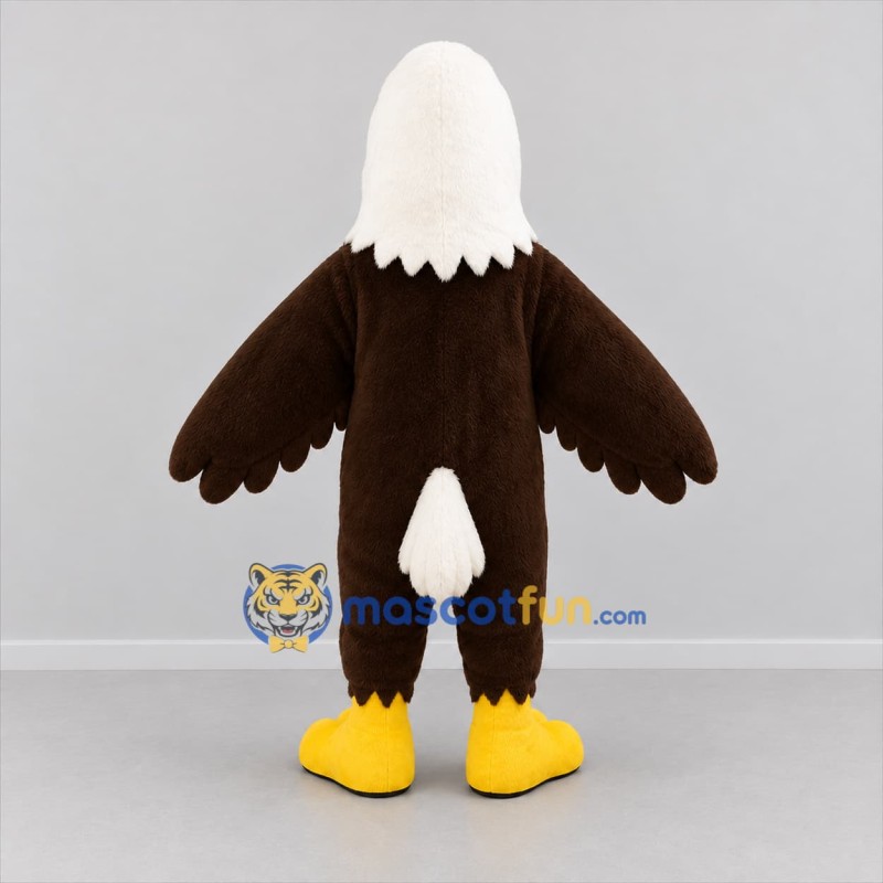 Custom Brown and White Bald Eagle Mascot Costume Adult Full Body Suit for Wildlife Events