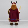 Custom Burgundy and Gold Viking Warrior Mascot Costume Adult Full Body Suit for Medieval Festivals