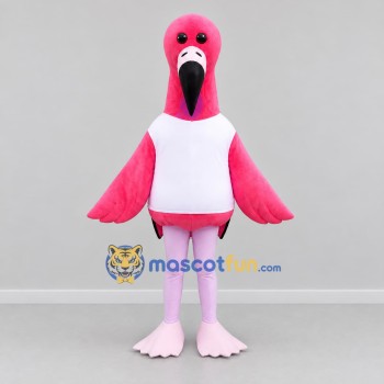 Custom Pink and White Flamingo Mascot Costume Adult Full Body Suit for Tropical Events